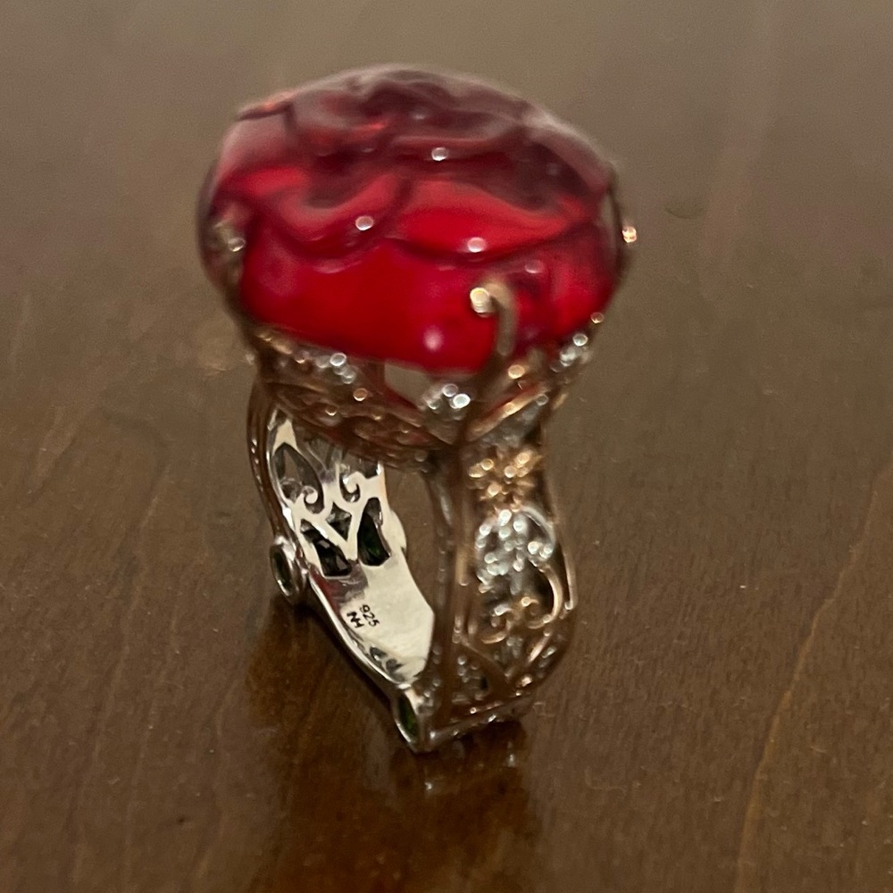 Gems En Vogue Elegant Red Gemstone Ring